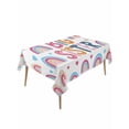 thumbnail image 1 of Boho Colorful Rainbow Table Cloth, Waterproof Tablecloth for Rectangle Tables, Cartons Rainbows BIG SISTER Text Reusable Washable Fabric Table Cover for Restaurant Kitchen Dining Tables 54"x108", 1 of 9