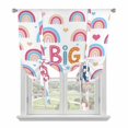 thumbnail image 1 of Boho Colorful Rainbow Tie Up Curtains 45 Inches Long, Kitchen Window Curtains Over Sink, Cartons Rainbows BIG SISTER Text Small Window Curtains Shade Balloon Curtains Valances for Bedroom 34"x45", 1 of 8