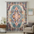 thumbnail image 1 of Boho Colorful Sheer Curtains 45 Inches Long, Ethnic Modern Geometric Abstract Art Light Filering Curtains, Breathable Simi Curtain Privacy Drapes for Kitchen Bathroom Small Window Treatment, 1 of 9