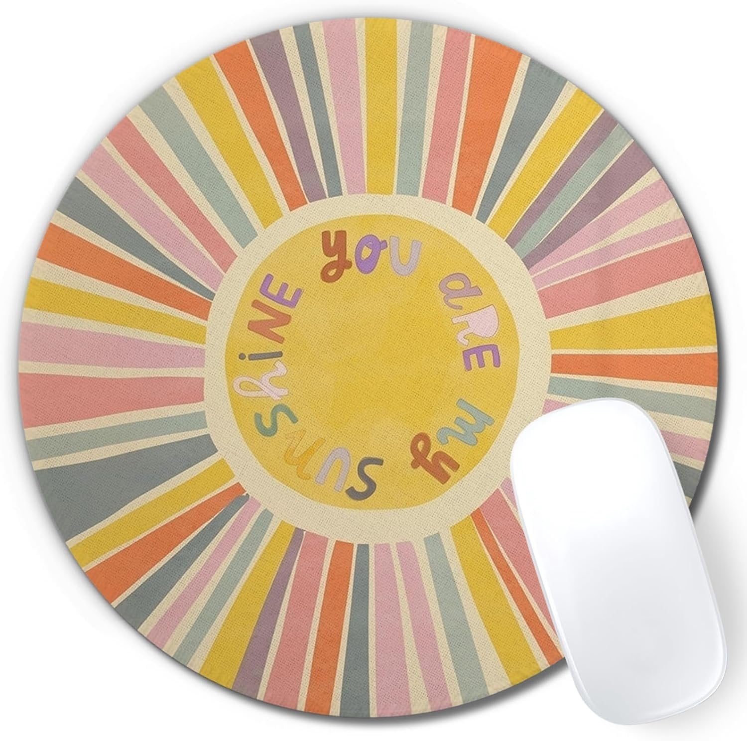 Boho Colorful Sunshine Rainbow Round Pad 7.9x7.9 Inch, You are My ...