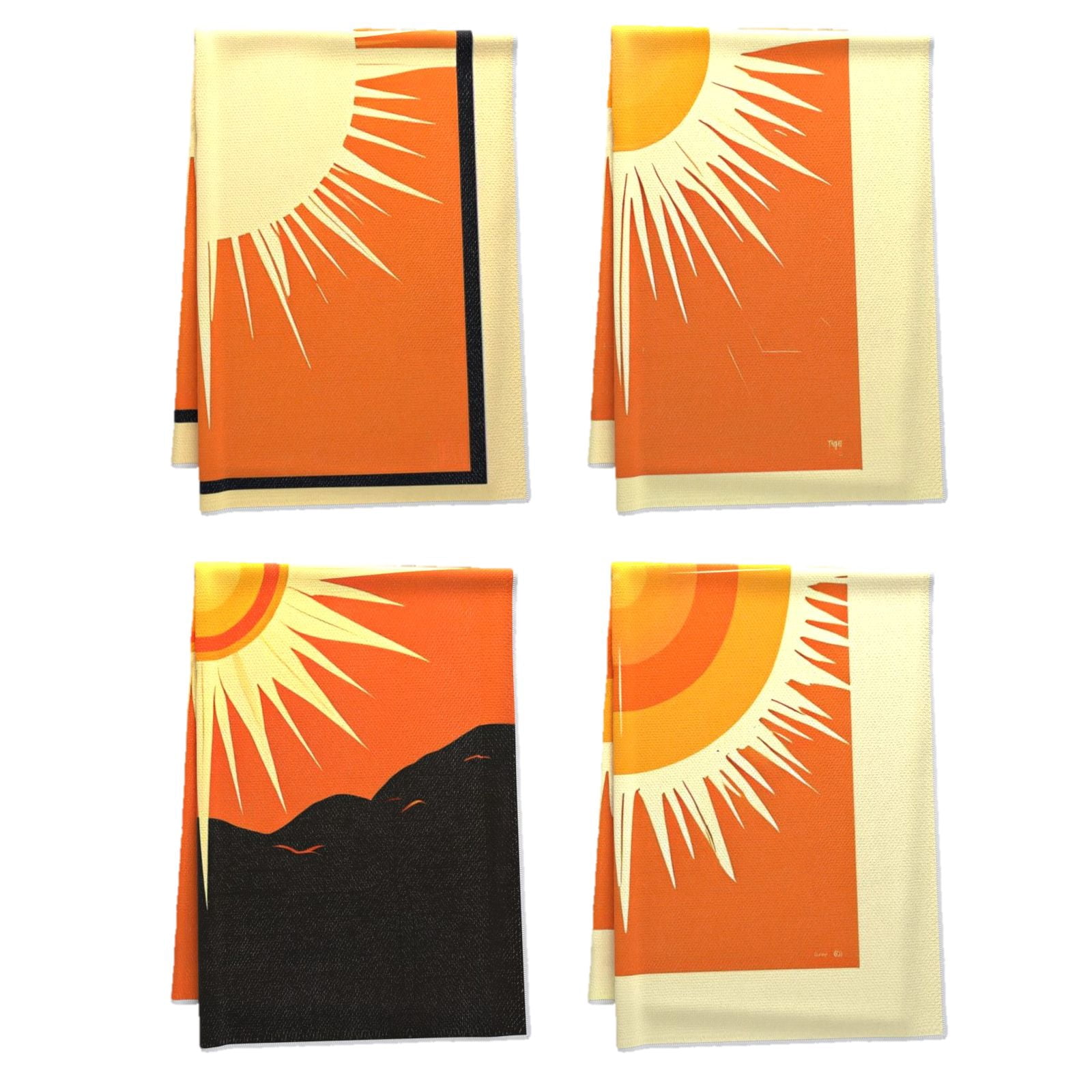 Boho Comfortable Bath TowelTowel Set Retro Boho Sun Abstract Breathable ...