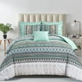 thumbnail image 1 of Boho Comforter Set Queen Size,8 Piece Bed in a Bag Sage Green Paisley Comforter and Sheet Set,Striped Bedding Set Soft Microfiber Complete Bedding Set, 1 of 8