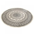 thumbnail image 1 of Boho Cotton Mandala Round Area Rug for Bedroom Living Room, with Bohemian Floral Pattern Hand Woven Circle Carpet with Tassels Fringe, Chic Indoor Floor Mat Machine Washable, 1 of 6