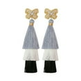 thumbnail image 1 of Boho Cotton Tassel Long Earrings Handmade Small Beads Butterfly Bow Bohemia NEW, 1 of 9