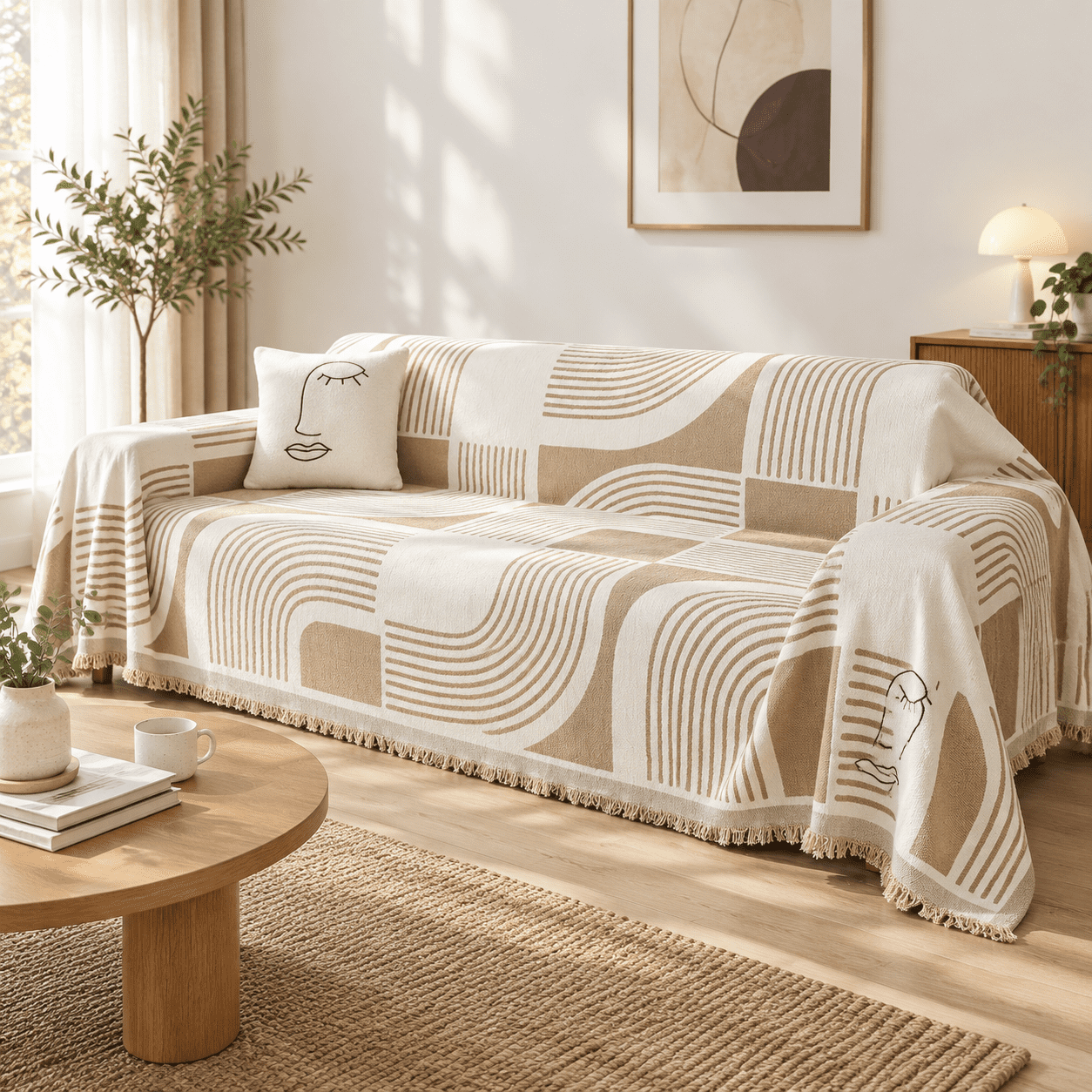 Boho Couch Cover Chenille Sofa Covers Washable 71