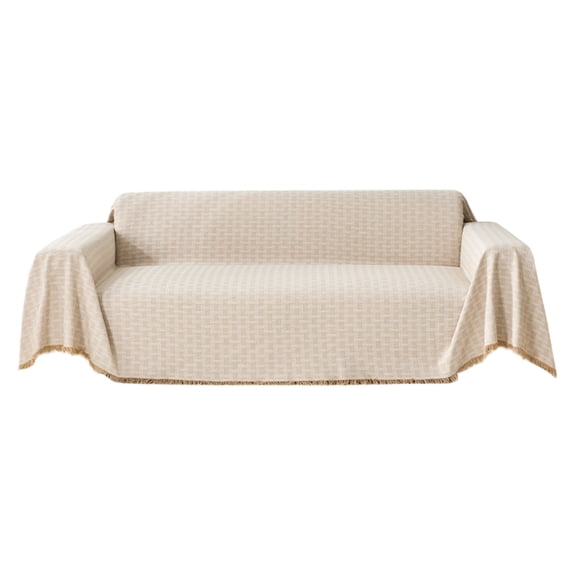 Boho Couch Cover Sofa Covers for 2 Cushion Couch Washable Sectional Couch Covers for Tassel for Dogs Pet Furniture Protector Couch Cover Blanket, Coffee