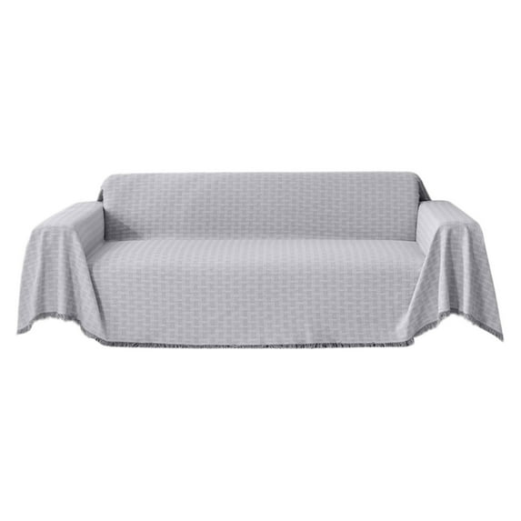 Boho Couch Cover Sofa Covers for 2 Cushion Couch Washable Sectional Couch Covers for Tassel for Dogs Pet Furniture Protector Couch Cover Blanket, Gray