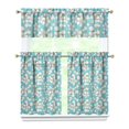 thumbnail image 1 of Boho Country Curtains 36 Inch - 3 Panel Rustic Farmhouse Set with Vintage Blooming Botanicals, Rod Pocket Drapes, 1 of 6