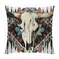 thumbnail image 1 of Boho Cow Aztec Western Bull Skull Throw Pillow Covers ,Boho Cow Aztec Western Decor, 1 of 5
