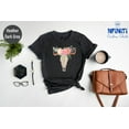 thumbnail image 1 of Boho Cow Skull Roses Shirt: Western Graphic Tee TSHIRT All Size S-5XL, 1 of 5