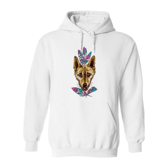 Boho Coyote Design Hoodie Women -Image by Shutterstock, Female Large
