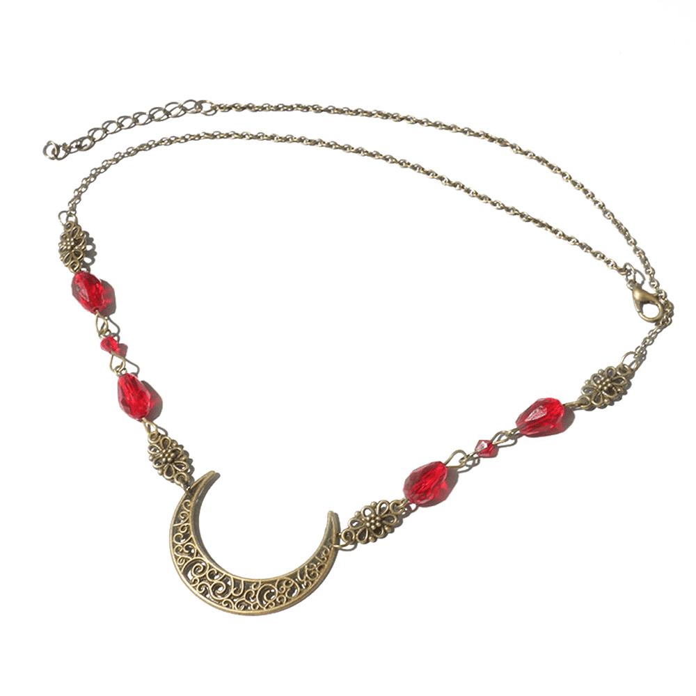 Boho Crescent Moon Head Chain Crystal Headpieces Goddess Hair Chain