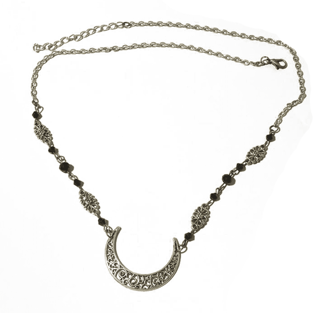 Boho Crescent Moon Head Chain Crystal Headpieces Goddess Hair Chain