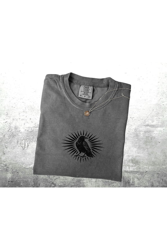 Boho Crow Shirt Minimalist Womens Mens Tshirt
