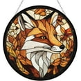 thumbnail image 1 of Boho Cunning Fox Head Stained Glass Suncatcher Stained Glass Window Hangings Birthday Gift for Mom Grandma Teacher Women Friend Memorial Hook, 1 of 6