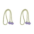 thumbnail image 1 of Boho Curtain Tiebacks Handmade Flower Rope Curtain Holdbacks No Drill Curtain Tiebacks Decorative Window Accessories Purple, 1 of 9