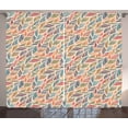 thumbnail image 1 of Ambesonne Boho Curtains 2 Panel Set, Abstract Feather Wave, 108" x 96", Multicolor, 1 of 3