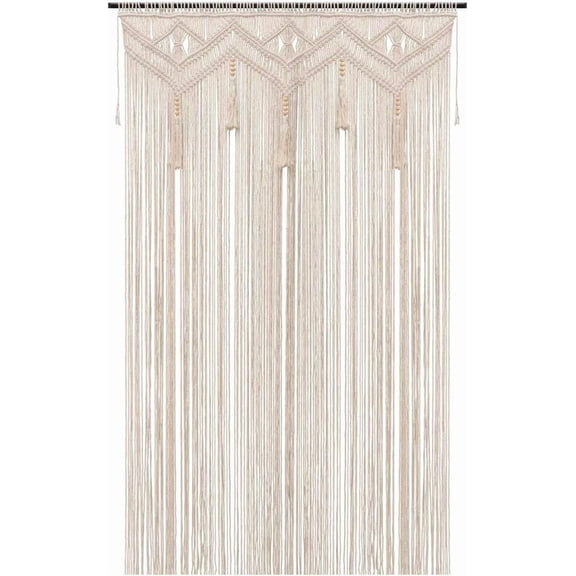 Boho Curtains for Bedroom Macrame for Windows Living Room Boho Decor Large Macrame Wall Beaded Curtain for Doorway Closet Curtains Wedding Backdrop, 1 Panel 52''W x 72''L