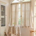 thumbnail image 1 of Boho Curtains for Living Room 96 Inch Length Bedroom Drapes Semi Sheer Farmhouse Long Rod Pocket Window Curtains 2 Panels Printed Double Layer Voile Overlay Aesthetic Window Treatments, 1 of 7
