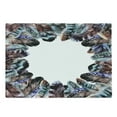 thumbnail image 1 of Boho Cutting Board, Boho Circle Round Frame with Shabby Ornate Feathers Retro Gypsy Design, Decorative Tempered Glass Cutting and Serving Board, Large Size, Mauve Black Blue, by Ambesonne, 1 of 1