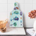 thumbnail image 1 of Boho Cutting Board, Several Tribal Feather Group in Psychedelic Hippie Universe Cosmos Harmony Forms, Decorative Tempered Glass Cutting and Serving Board, Wine Bottle Shape, Multicolor, by Ambesonne, 1 of 1