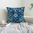 thumbnail image 1 of Boho Dahlia Blue Pillow Covers One Set 18x18 Oil Painting Retro linens Cotton Boho Decor Throw Pillows Accents Outdoor Farmhouse Patio Home Sofa Couch Holiday Cases Decorations, 1 of 4