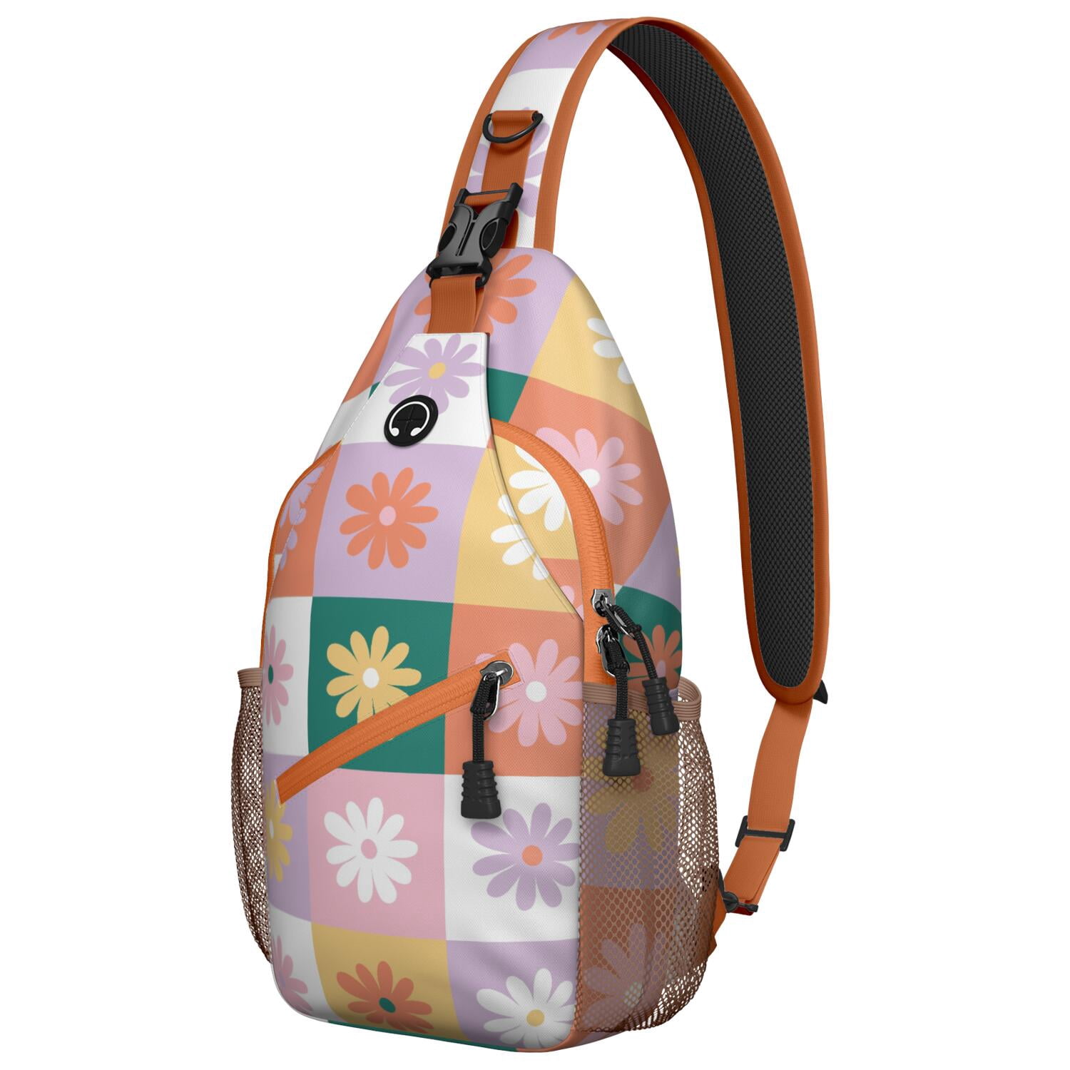 Spring Pack Backpack Boho Daisy Flower Crossbody Sling Bag, Lightweight Hiking Backpack for ...