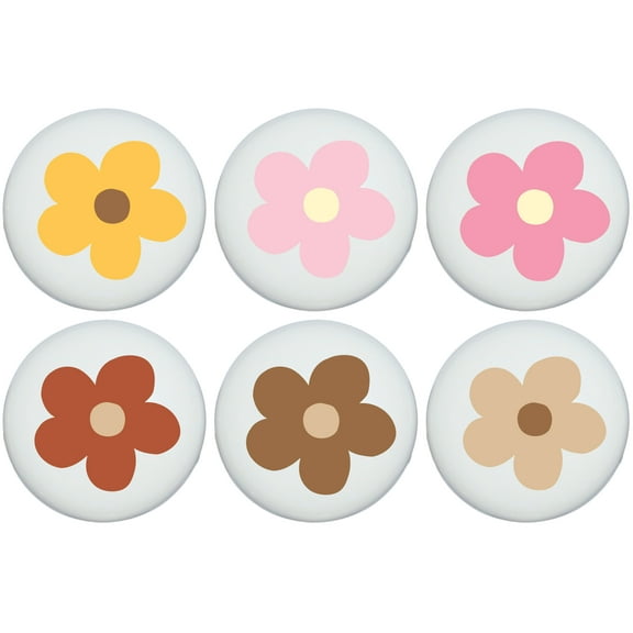 Boho Daisy Flower Drawer Knobs Pink Ceramic Bohemian Dresser Cabinet Pulls for Nursery Bedroom Decor