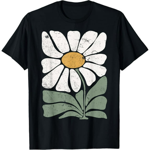 Boho Daisy Flower Retro Botanical Wildflower Gardener Vintage Gifts T-shirt