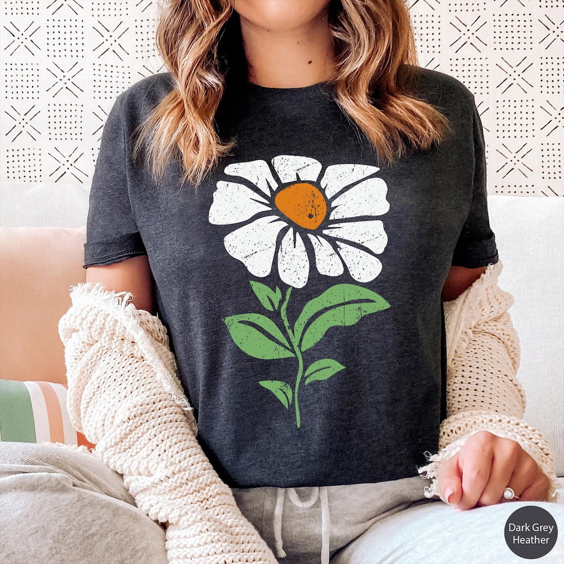 Boho Daisy ,Flower Tee Shirt, Botanical Tee, Boho Tee, Wildflower Shirt — free download