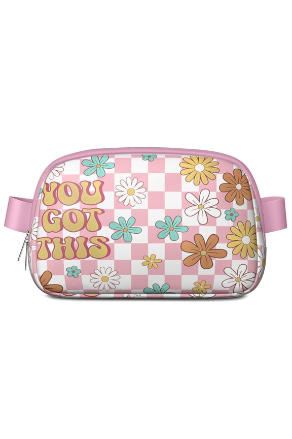 Boho Daisy Flower Waist Bag – Retro Fanny Pack with White Petals, Cute Floral Style for Spring & Summer Days