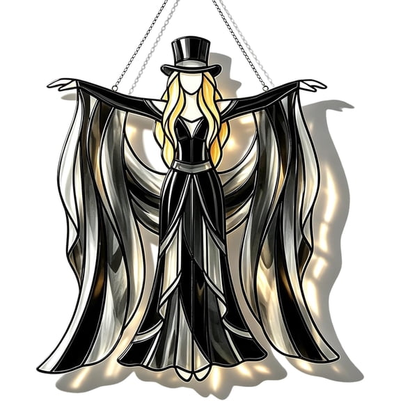 Boho Dancing Lady Suncatcher Light Trap, Acrylic Hanging Ornament Mystical Gothic Woman Window Spinner,Indoor Outdoor Decor for Art Lovers,Gifts for Mom Grandma Wife Women Nana(RL 12in)