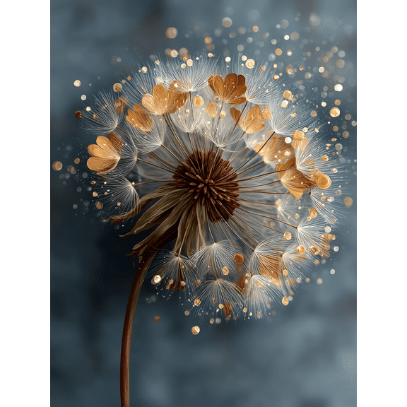 Boho Dandelion Canvas Print, Nature Inspired Digital Art, Modern Home Wall Decor