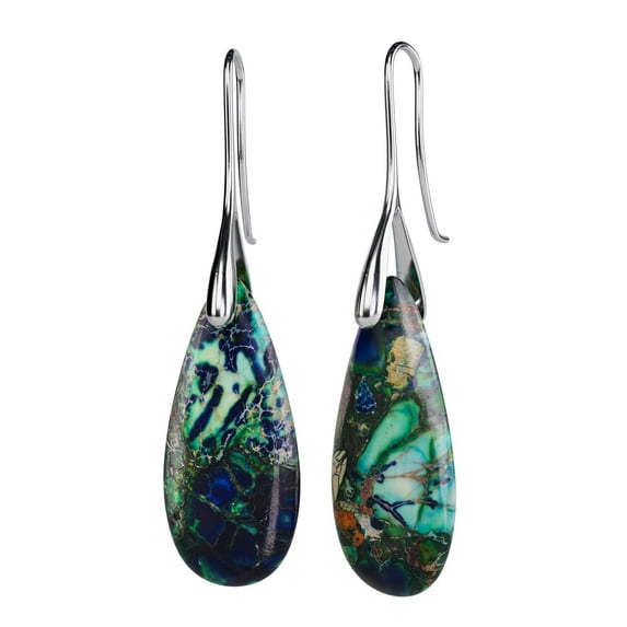 Boho Dangle Drop Earrings for Women Handmade Jasper Stones Teardrop Earrings for Woman Jewelry Accessories