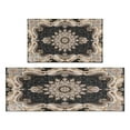thumbnail image 1 of Boho Dark Brown Pattern Rugs and Mats Non Skid Washable Absorbent Microfiber Soft Kitchen Mat for Floor Set Of 2 Decor Stain Resistant 17"x47"+17"x30", 1 of 7