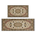 thumbnail image 1 of Boho Dark Brown Pattern Rugs and Mats Non Skid Washable Absorbent Microfiber Soft Kitchen Mat for Floor Set Of 2 Decor Stain Resistant 17"x47"+17"x30", 1 of 7