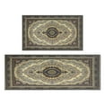 thumbnail image 1 of Boho Dark Brown Pattern Rugs and Mats Non Skid Washable Absorbent Microfiber Soft Kitchen Mat for Floor Set Of 2 Decor Stain Resistant 17"x47"+17"x30", 1 of 7
