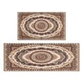 thumbnail image 1 of Boho Dark Brown Pattern Rugs and Mats Non Skid Washable Absorbent Microfiber Soft Kitchen Mat for Floor Set Of 2 Decor Stain Resistant 17"x47"+17"x30", 1 of 7
