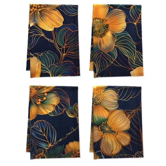 Boho Decor Bath TowelTowel Set Versatile Nature Flower Spring Fall Bathroom Decor Durable Leaves Chinese Embroidery Bath Towel for Kitchen Window Table Powder Room 16 X 24Inches 4pcs/Pack