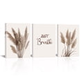 thumbnail image 1 of Boho Decor Botanical Wall Art Pampas Grass Picture Canvas Painting for Living Room Bedroom Home Decoration Nature Fall Plant Dried Floral Poster Set Beige Framed Minimalist Artwork, 1 of 1