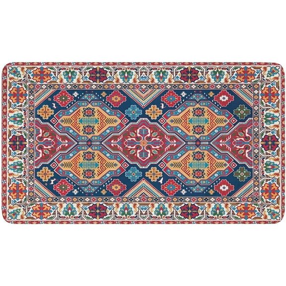 Boho Decor Door Mat - Bohemian Welcome Mats Outdoor Non-Slip Rubber Decorative Front Door Mats Indoor Rug 17" x 30"