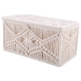 thumbnail image 1 of Tissue Box Cover Boho Decor Rectangular Paper Tissue Holder with Bead Buckle Macrame Napkin Tissues Beige cotton, 1 of 5