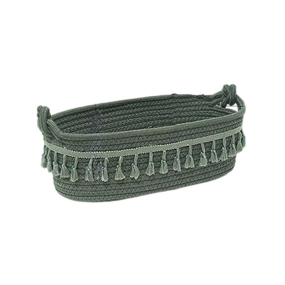 Boho Decor Woven Storage Basket for Makeup, Perfume, Bathroom & Bedroom Organization, Versatile Woven Rope Basket for Vanity, Countertops, and Room Decor