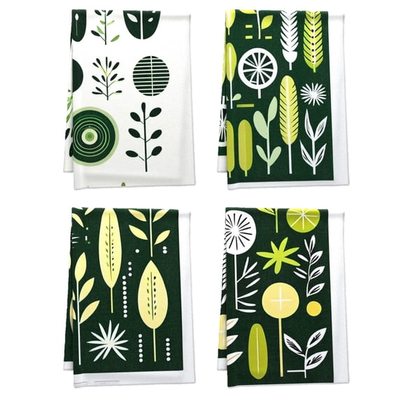 Boho Decorative Bathroom Towel, Comfortable Boho Elements Sun Towel Set, Flowers Breathable Dish Cloth and Towel Sets, for Car Washroom Gym Farmhouse Decoration (16x24 Inch 4Pack)