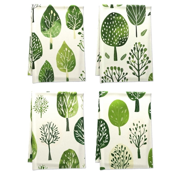 Boho Decorative Dishtowel Trees Forest Nature Breathable Hand Towel Pack Of 4 16x24 Handy Versatile Dish Cloth and Towel Sets Decoration for Car Window Powder Room Indoor Outdoor Microfiber