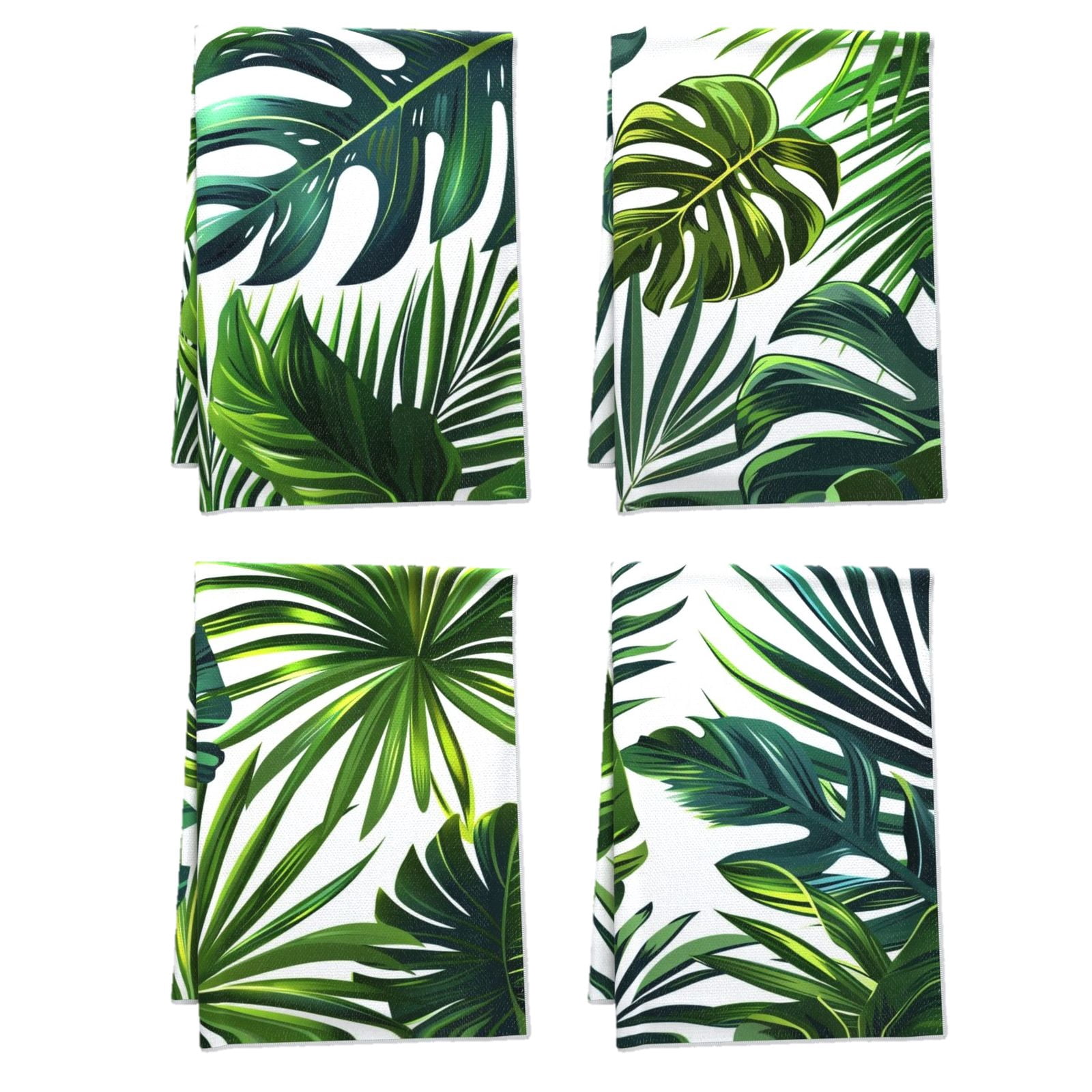 Boho Decorative Kitchen Towel for Bathroom Dressing Room Garden Car, Leaves Chinese Embroidery Floral Pattern Hand Towel, 4pcs/Pack 16x24inch, Breathable Durable Bathroom Accessories