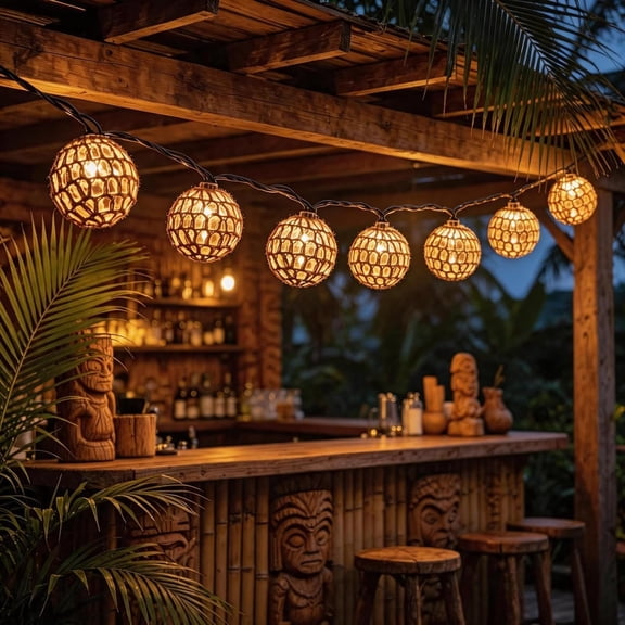 Boho Decorative String Lights, Plug in 8.5ft 10-Light UL Listed IP55 , Connectable Warm White for Coastal Patio Bedside Balcony Bar Decor