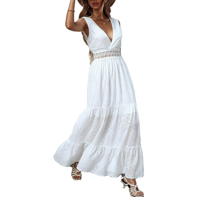 Walmart white maxi dress sale