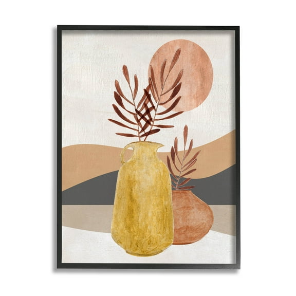 Boho Desert Plant Botanicals Botanical & Floral Graphic Art Black Framed Art Print Wall Art