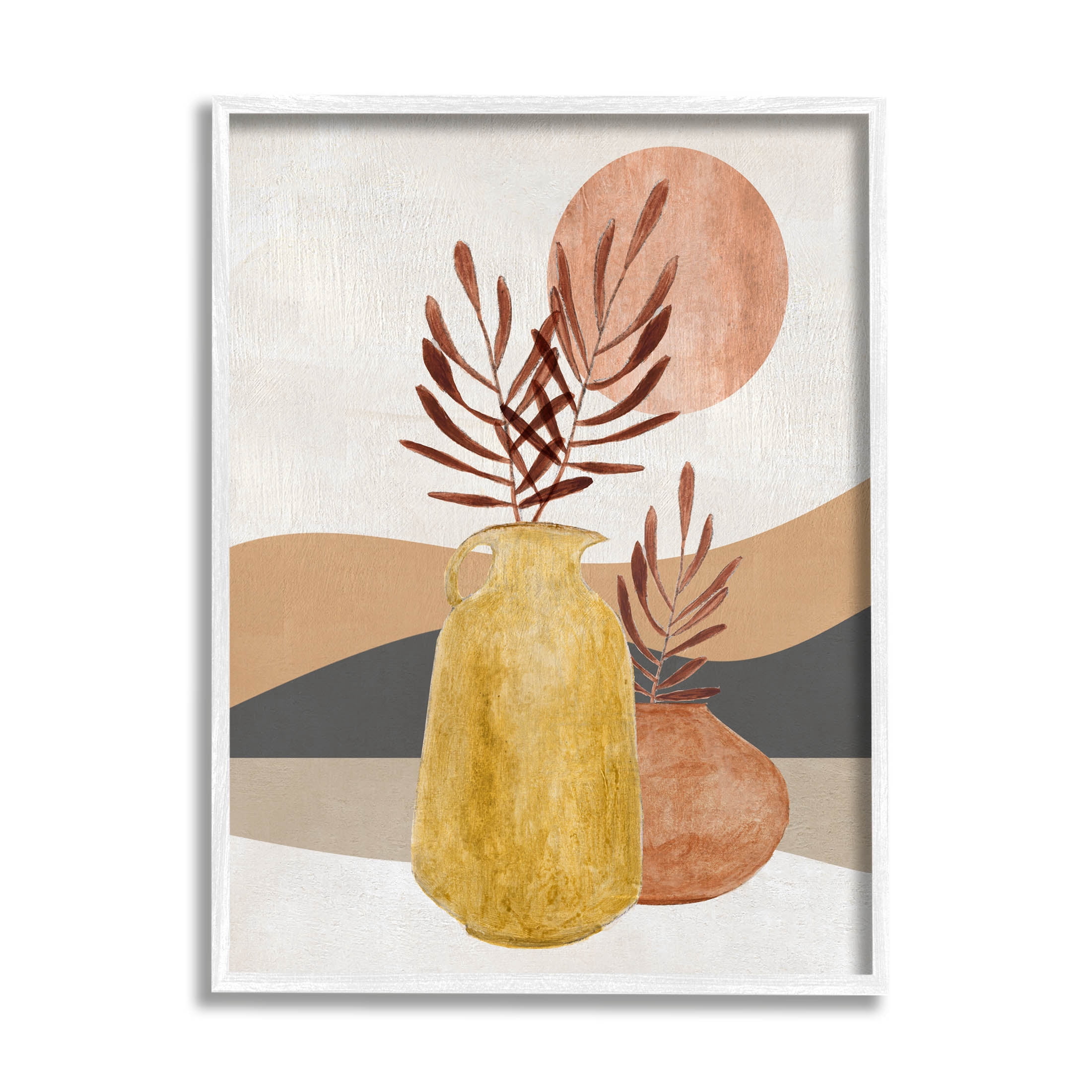 Boho Desert Plant Botanicals Botanical & Floral Graphic Art White Framed Art Print Wall Art